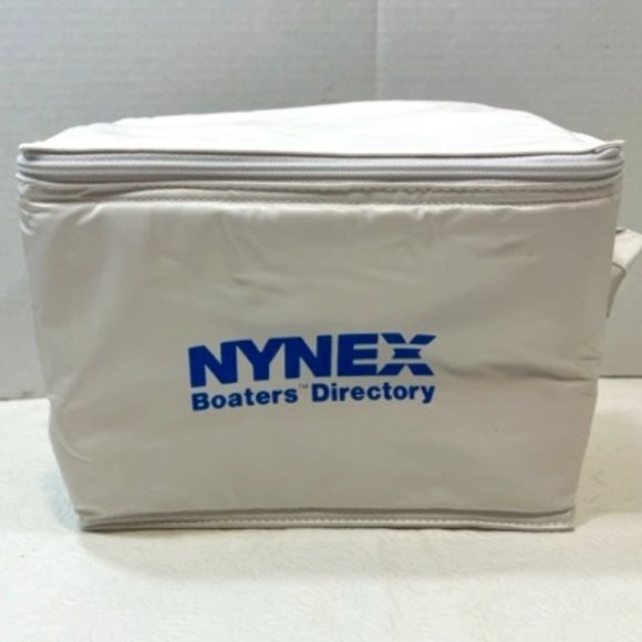 White NYNEX Boater's Directory Promo Zip Mini 6-Pack Soft Cooler w/Handle 9x6x7 - Picture 1 of 9